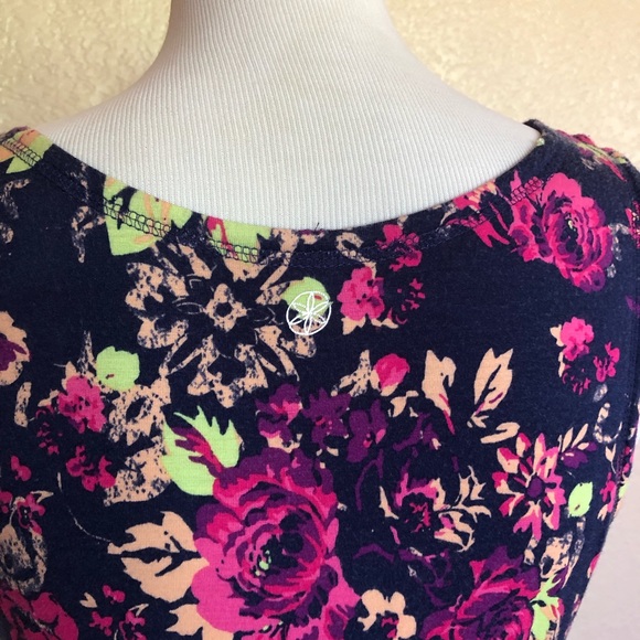 New Gaiam Floral Reversible Knit Sleeveless Tank Dress Size M - Picture 5 of 6